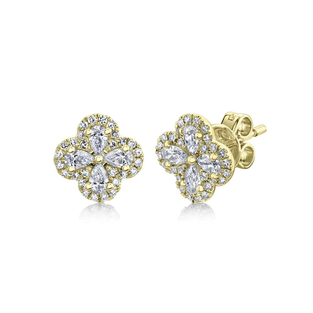simple snake chain necklace 14K Yellow Gold Round and Pear Diamond Clover Stud Earrings simple snake chain necklace 14K Yellow Gold Round and Pear Diamond Clover Stud Earrings