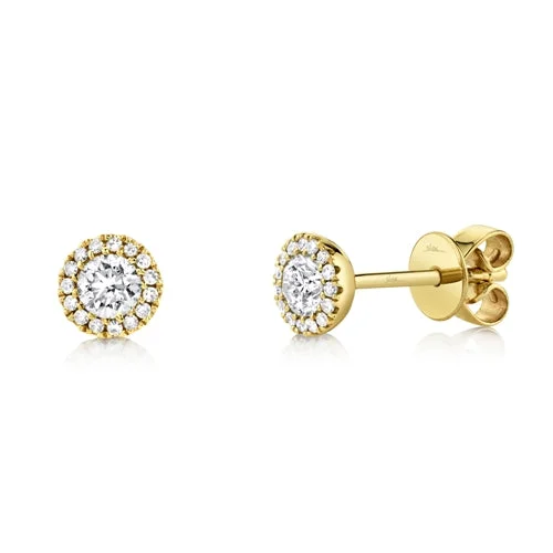 minimalist diamond stud earrings 14K Yellow Gold Round Brilliant Diamond Stud Earring minimalist diamond stud earrings 14K Yellow Gold Round Brilliant Diamond Stud Earring