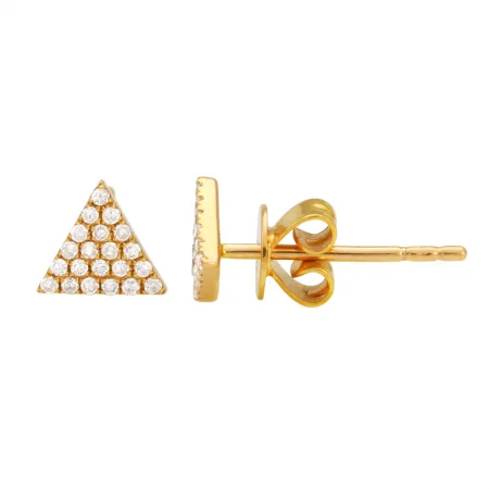 crystal drop earrings elegant 14k Yellow Gold Triangle Diamond Earrings