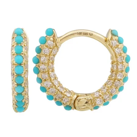 infinity couple’s ring matching set 14k Yellow Gold Turquoise Eternity Diamond Huggie Earrings infinity couple’s ring matching set 14k Yellow Gold Turquoise Eternity Diamond Huggie Earrings