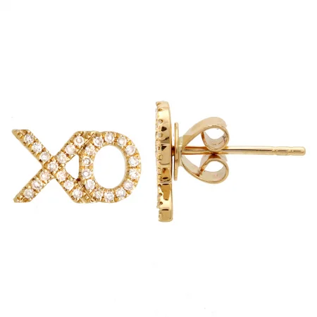 vintage locket necklace gold 14k Yellow Gold Xoxo Diamond Earrings