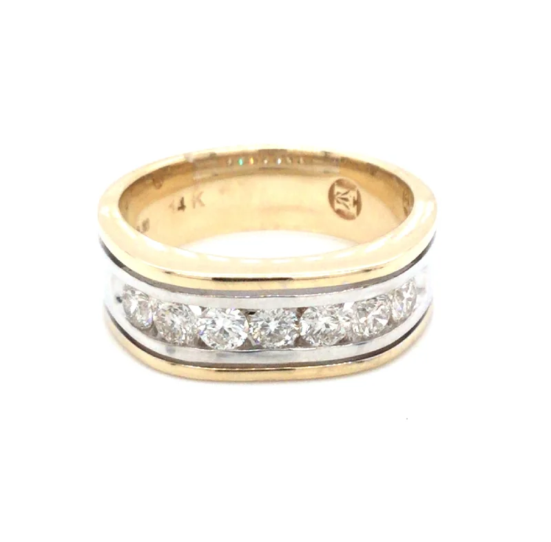 celestial lunar eclipse pendant 14K Yellow & White Natural Diamond Ring Size 10