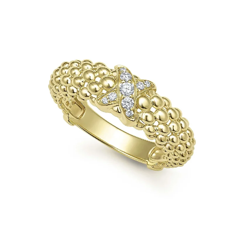 adjustable toe ring silver 18K Gold X Caviar Diamond Ring