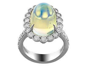handmade wire-wrapped gemstone ring 18K White Moonstone and Natural Diamond Ring Size 6.5 handmade wire-wrapped gemstone ring 18K White Moonstone and Natural Diamond Ring Size 6.5