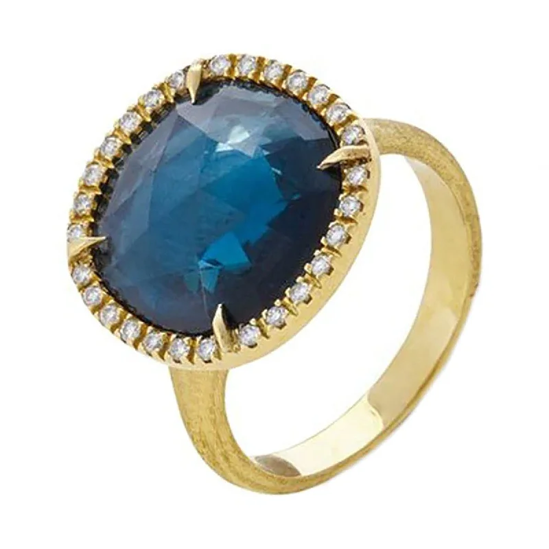 celestial zodiac sign necklace 18K Yellow Gold London Blue Topaz and Diamond Medium Ring celestial zodiac sign necklace 18K Yellow Gold London Blue Topaz and Diamond Medium Ring