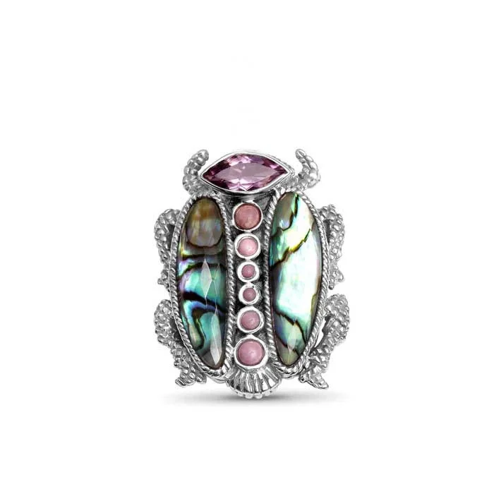 wide gold cuff bracelet Stephen Dweck Garden Of Stephen Scarab Ring with Amethyst, Phosphosiderite and Doublets of Natural Quartz and Abalone In Sterling Silver wide gold cuff bracelet Stephen Dweck Garden Of Stephen Scarab Ring with Amethyst, Phosphosiderite and Doublets of Natural Quartz and Abalone In Sterling Silver