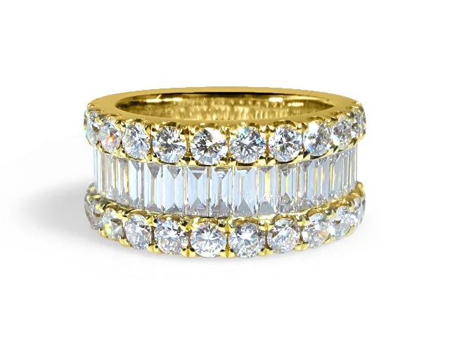 handcrafted gemstone ring women 3.57ct tw Baguette & Round Brilliant Cut Diamond Anniversary Ring handcrafted gemstone ring women 3.57ct tw Baguette & Round Brilliant Cut Diamond Anniversary Ring