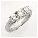 minimalist rose gold stacking rings 3 Round Stones Lucida Style Cubic Zirconia Ring 14k White Gold
