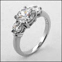 classic pearl strand necklace 3 Stone 1 Ct Round Center .60 Cubic Zirconia Cz Ring