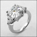 dainty snake ring gold 3 Stone Asscher Ct Triangle Prong Cubic Zirconia Cz Ring