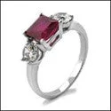 round cut diamond engagement ring 3 Stone Ruby Princess 1 .25 Ct Round Cubic Zirconia Cz Ring