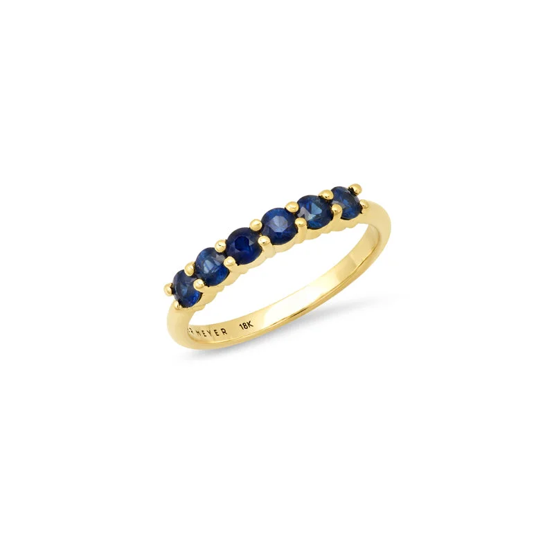 dainty chain bracelet layered 4-Prong Blue Sapphire Ring