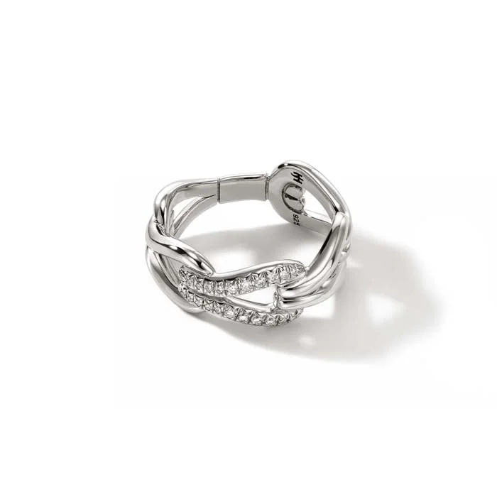 art deco diamond bracelet John Hardy Surf Pavé Link Ring in Sterling Silver