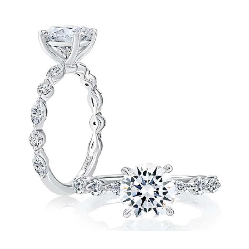 vintage-inspired moonstone necklace A. Jaffe Single Shared Prong Round Engagement Ring Semi-Mounting in 14K White Gold vintage-inspired moonstone necklace A. Jaffe Single Shared Prong Round Engagement Ring Semi-Mounting in 14K White Gold