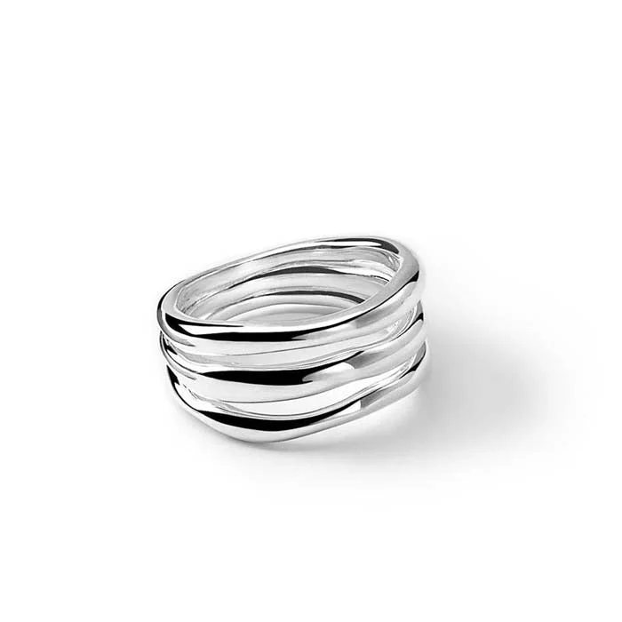 handcrafted raw crystal pendant Ippolita Classico Collection Triple Sterling Silver Squiggle Band Ring handcrafted raw crystal pendant Ippolita Classico Collection Triple Sterling Silver Squiggle Band Ring