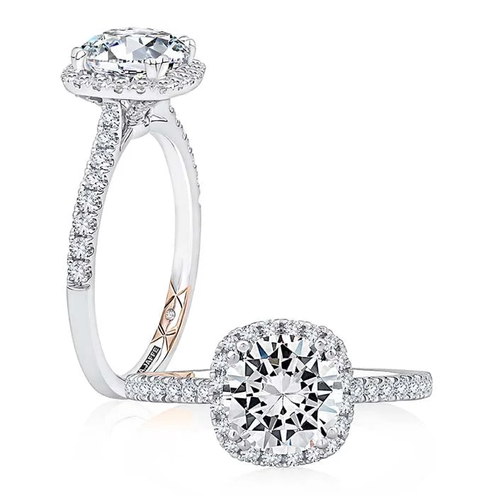 gothic bat ring sterling silver A. Jaffe "Classics Collection" Engagement Ring Semi-Mounting Cushion Halo in 14K White and Rose Gold gothic bat ring sterling silver A. Jaffe "Classics Collection" Engagement Ring Semi-Mounting Cushion Halo in 14K White and Rose Gold