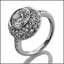 minimalist horseshoe necklace gold Anniversary 2.25 Brilliant Round Bezeled Center Pave Cubic Zirconia Cz Ring