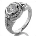 Celtic knot wedding band Anniversary Round 1 Ct Bezel Ct Halo Cubic Zirconia Cz Ring