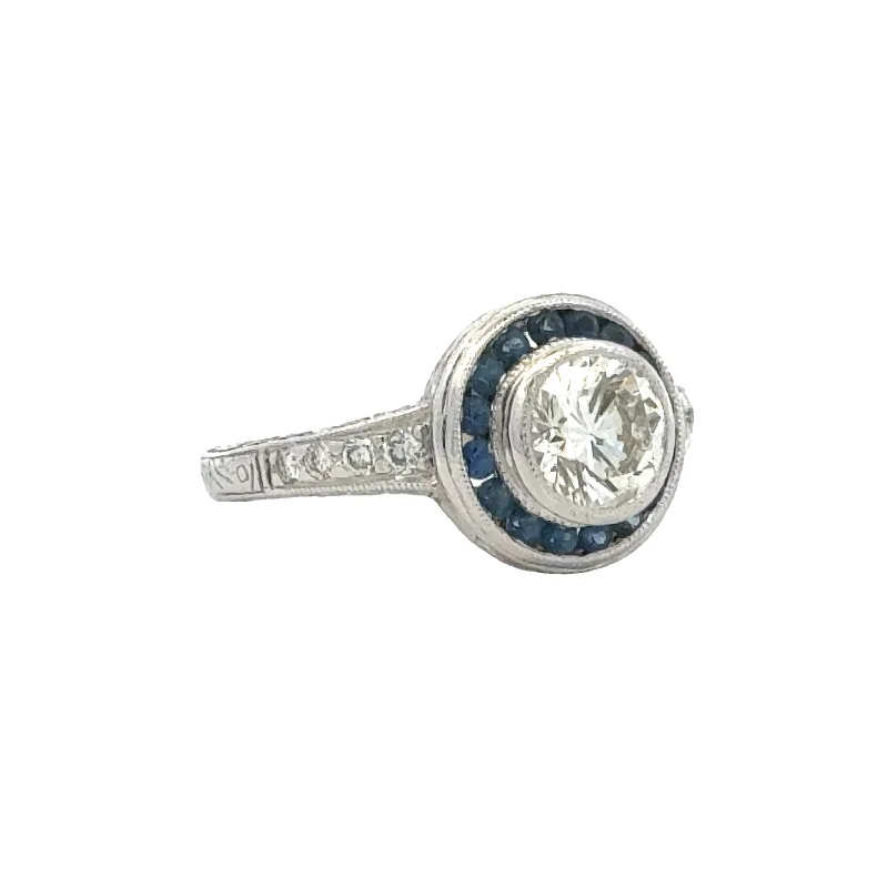 minimalist infinity ring Antique DIamond Sapphire Ring