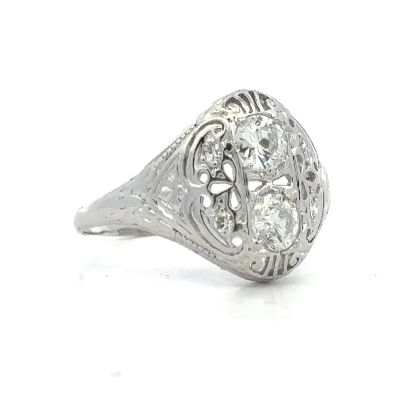 customized infinity bracelet Antique Two Stone Ring