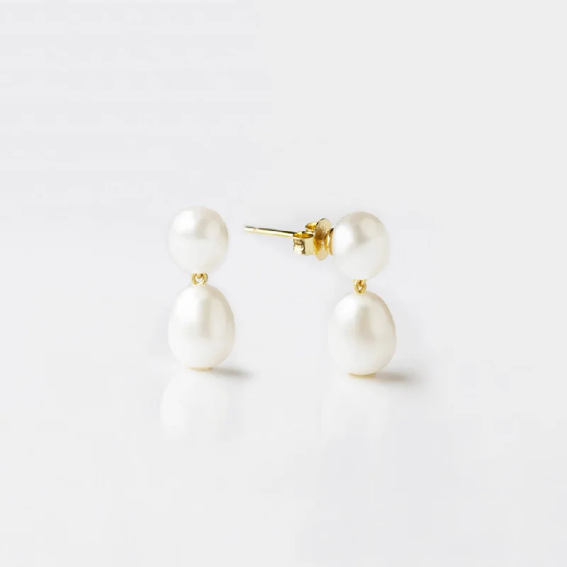 wedding band with diamonds Arabella Pearl Drop Earrings