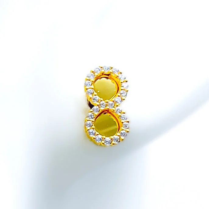 hexagon-shaped engagement ring unique Attractive Elegant 21k Gold CZ Earrings
