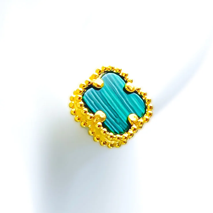 gold mesh bangle bracelet Beautiful Blooming 21k Gold Clover Earrings