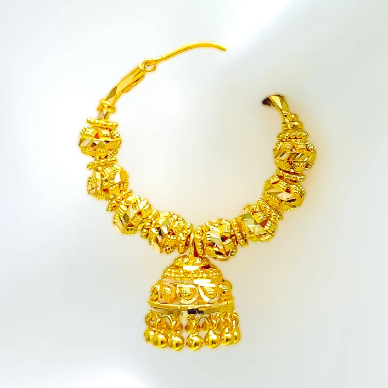 dainty birthstone ring for women Beautiful Chandelier 22K Gold Bali Earrings