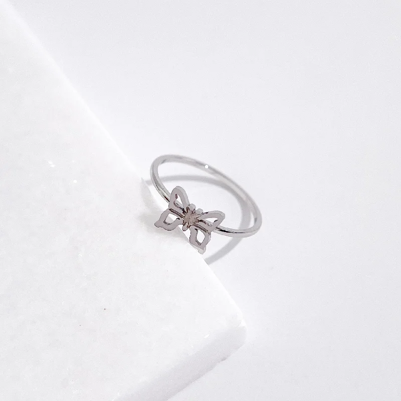 vintage-style filigree bracelet Butterfly Silver Ring