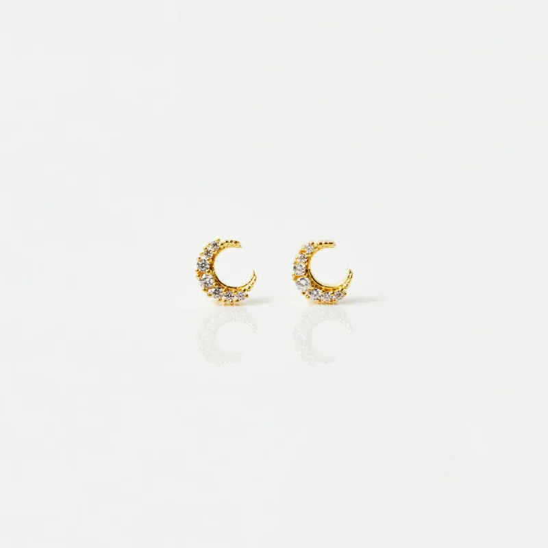 men’s silver wedding band Celestial Moon Stud Earrings