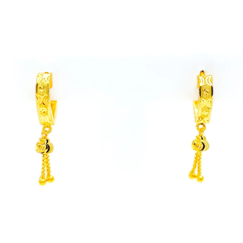hammered sterling silver band Charming Faceted 22k Gold Shiny Earrings
