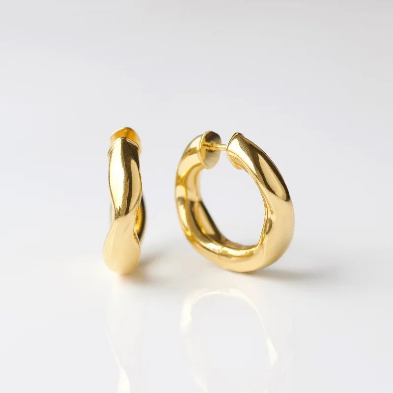 wedding anniversary diamond ring Chunky Organic Hoops