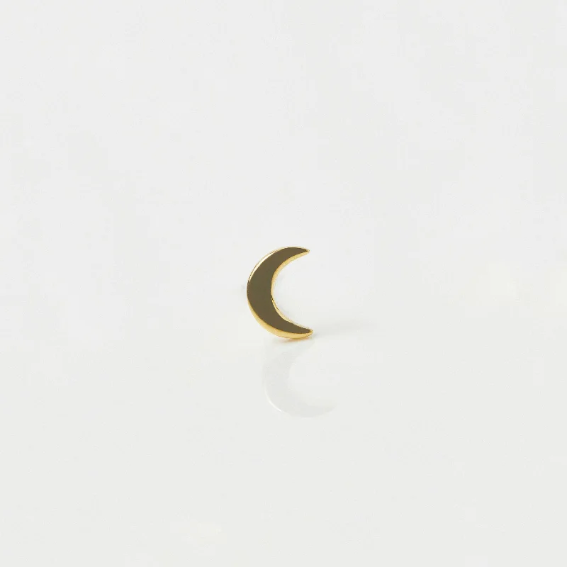 gold mesh bangle bracelet Crescent Moon Single Earring