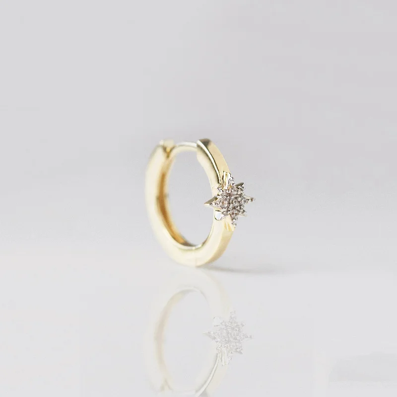 luxury emerald ring platinum CZ Star Hoop