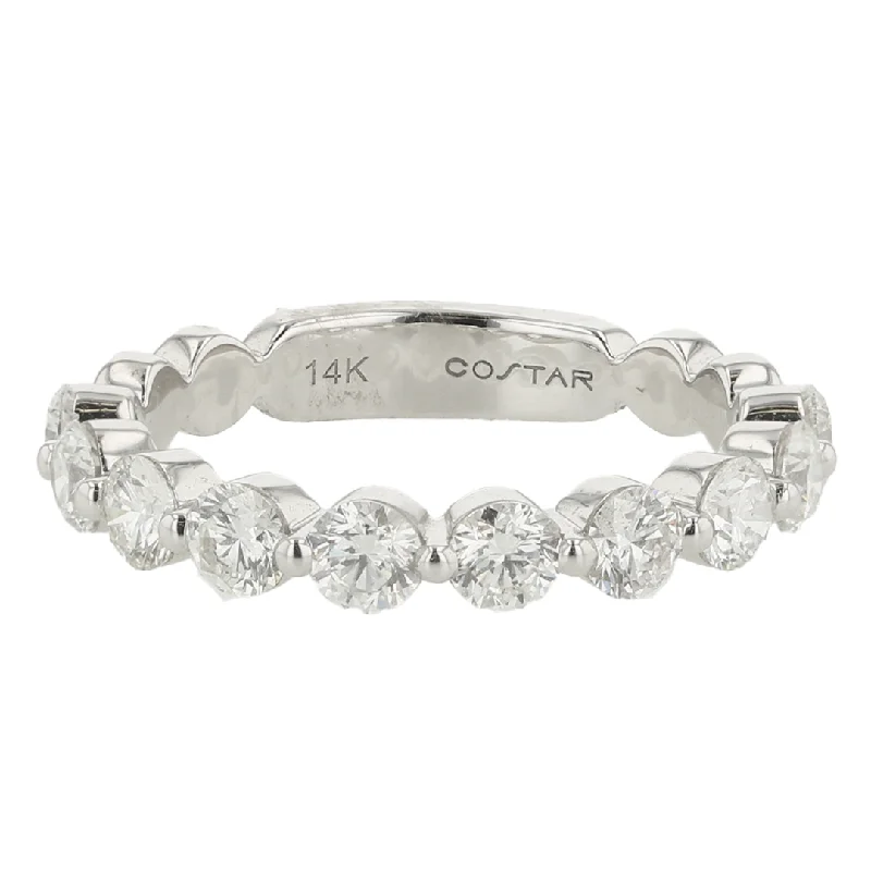 handcrafted crystal quartz ring "Dahlia Delight Diamond Band" 1.25CTTW 14KWG