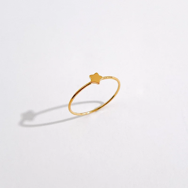 bold gothic vampire ring Dainty Star Ring in Gold