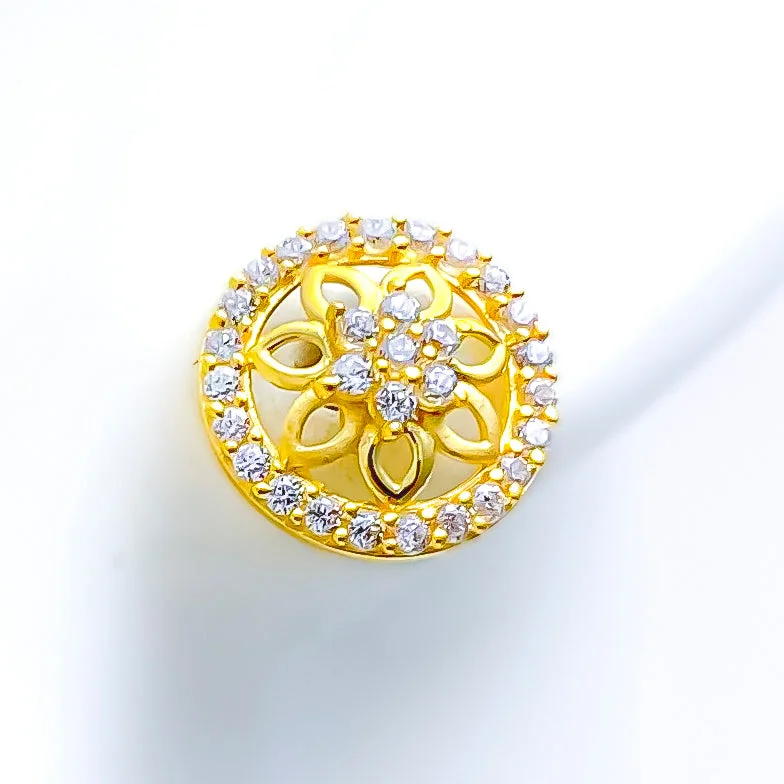 dainty pearl and diamond ring Dainty Tasteful 22k Gold CZ Tops