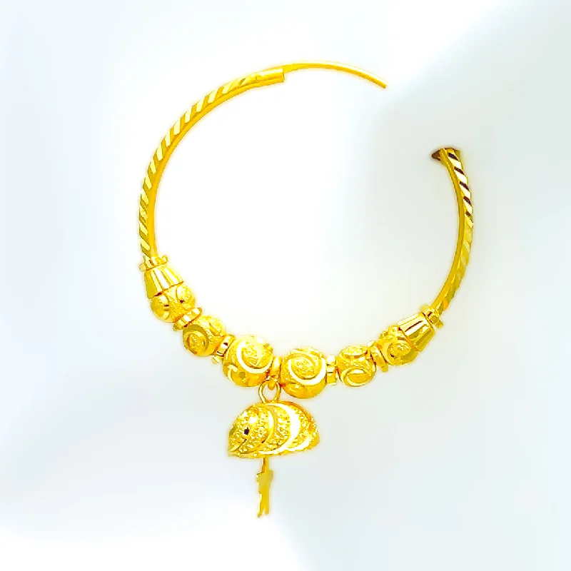 diamond halo pendant necklace Dangling Dressy 22k Gold Hoops