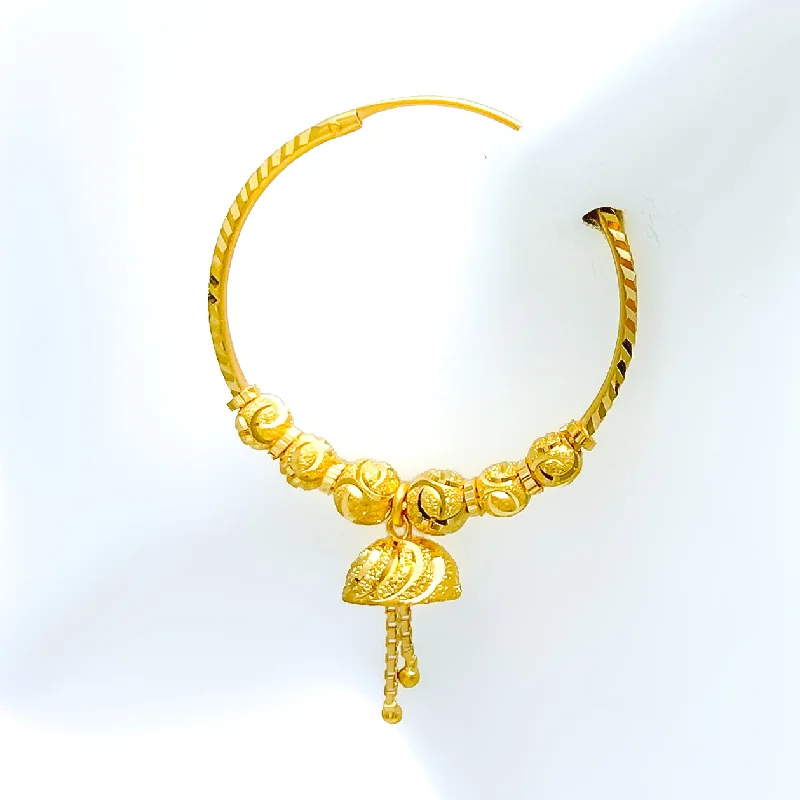 gold daisy stud earrings Dazzling Elegant 22k Gold Hoop Earrings