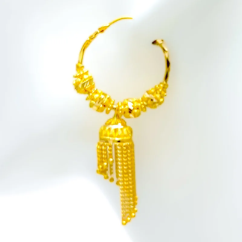 custom gold name necklace Dazzling Gorgeous 22K Gold Bali Earrings
