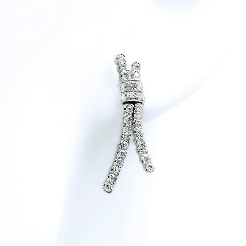 classic diamond hoop earrings Dazzling Versatile 18K White Gold + Diamond Earrings