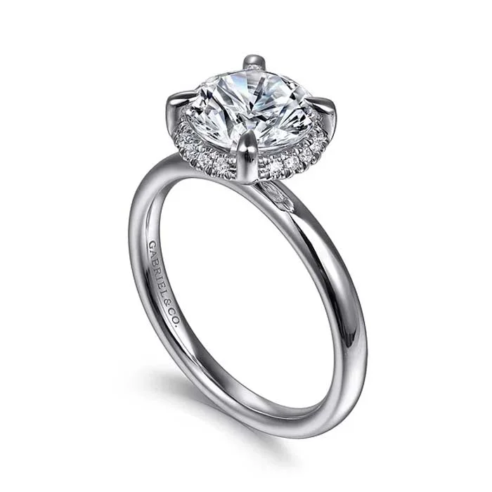 genuine ruby ring women Gabriel & Co. "Symphony" Hidden Halo Round Center Engagement Ring Semi-Mounting in 14K White Gold genuine ruby ring women Gabriel & Co. "Symphony" Hidden Halo Round Center Engagement Ring Semi-Mounting in 14K White Gold