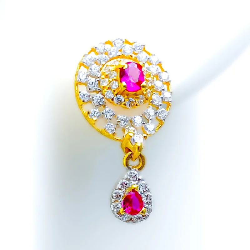 vintage lock and key necklace Decorative CZ Hanging 22k Gold Earrings
