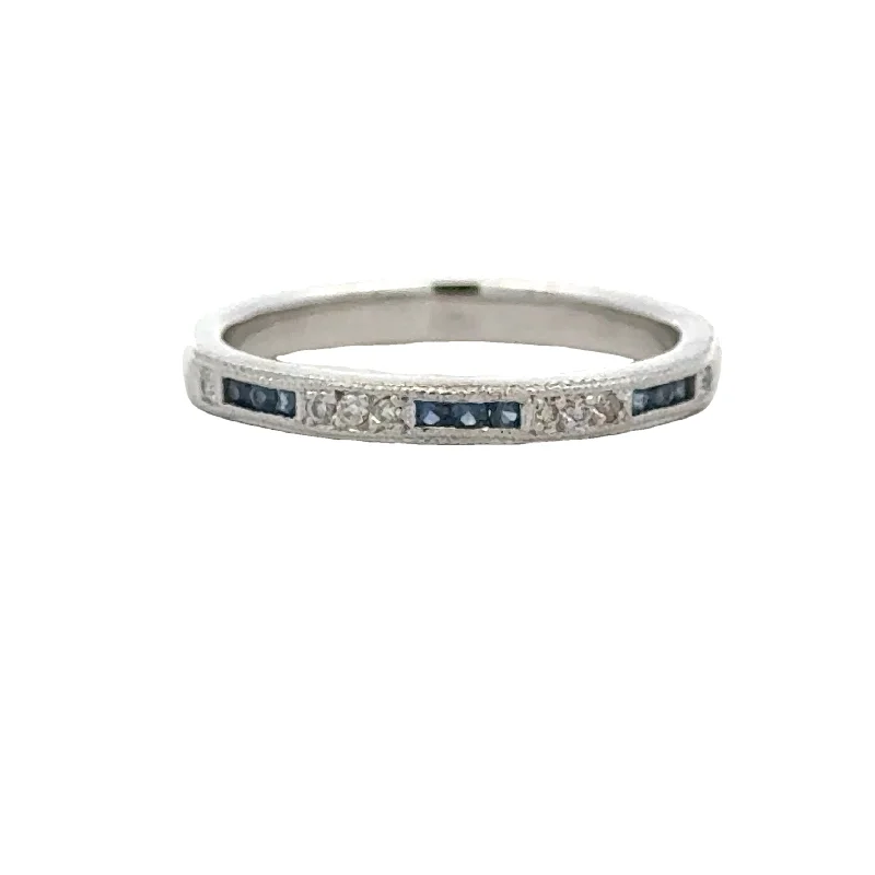 handcrafted gemstone pendant Diamond and Sapphire Band