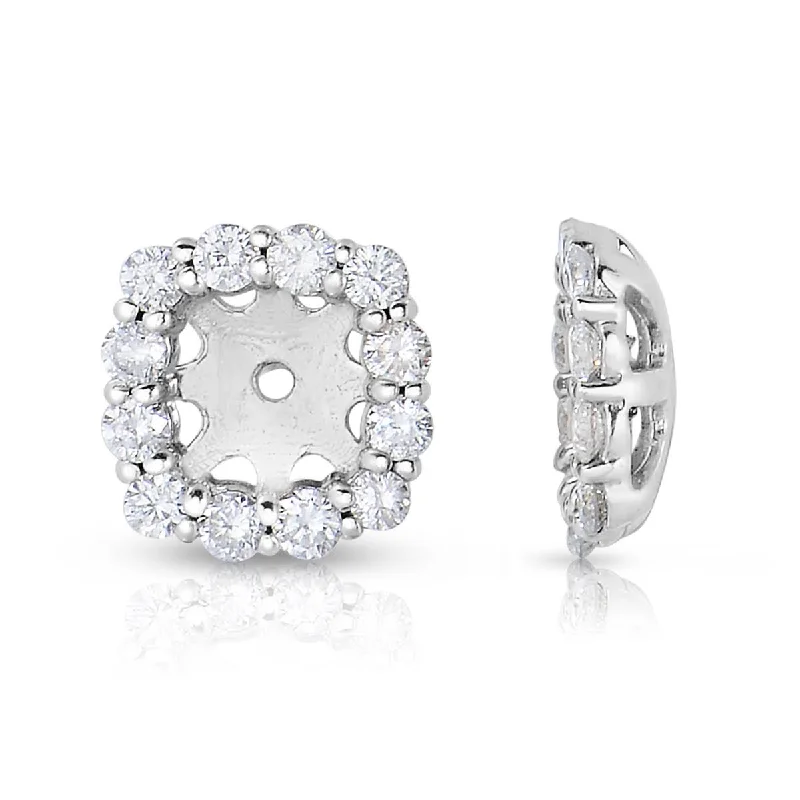 modern infinity signet ring 14K White Gold Diamond Cushion Cut Halo Earring Jackets modern infinity signet ring 14K White Gold Diamond Cushion Cut Halo Earring Jackets