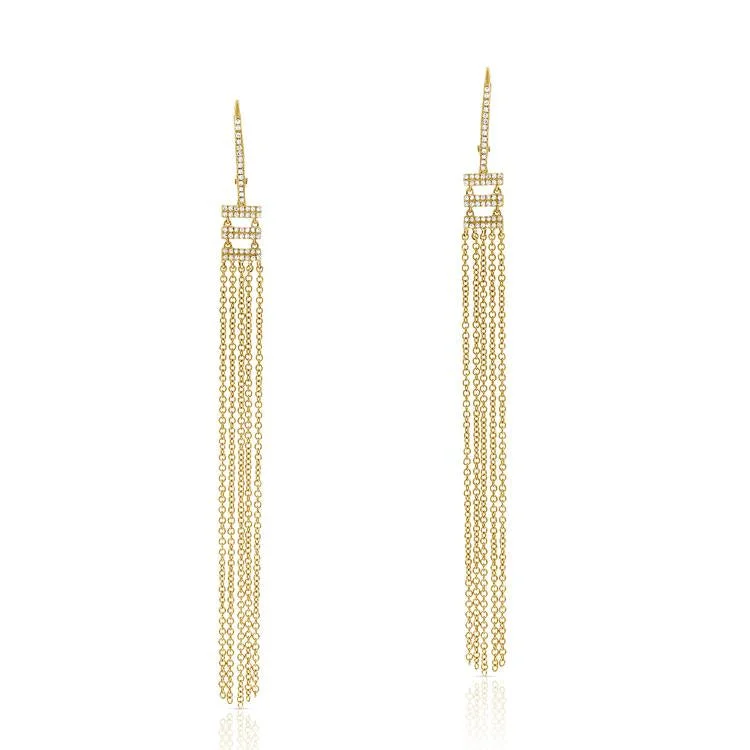 natural garnet gemstone ring Diamond Fringe Earrings