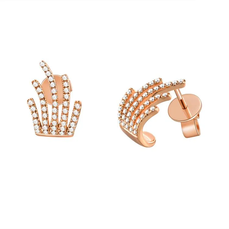 unique diamond stud earrings Diamond Multi-Row Huggie Earrings