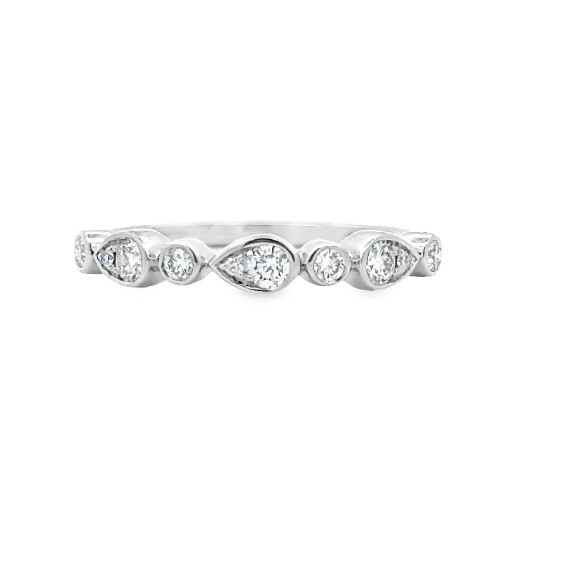 handcrafted beaded hoop earrings Diamond Stackable Band