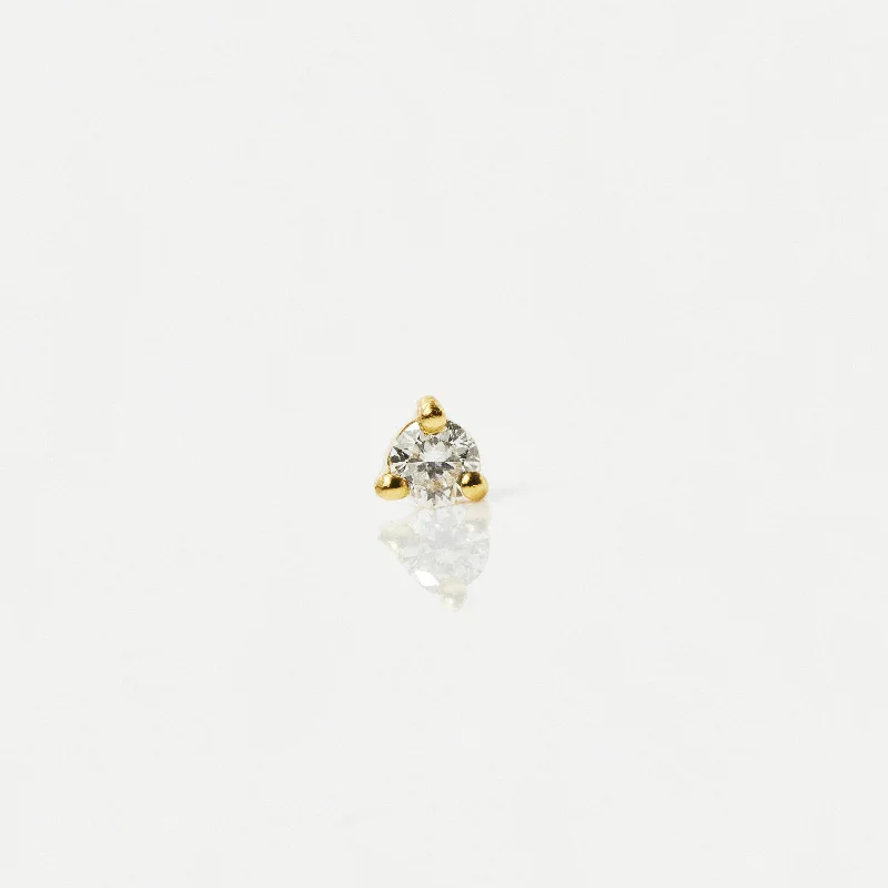 modern geometric silver ring Diamond Stud Earring