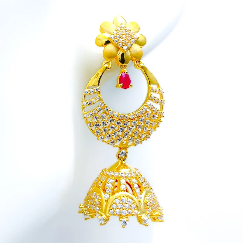minimalist clover charm bracelet Elegant Ethereal 22k Gold Jhumki Earrings